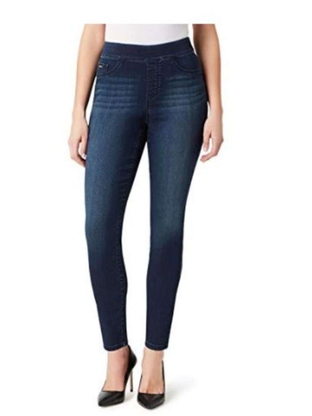 NINE WEST womens JEANS blue HEIDI skinny PULL ON stretch DENIM SIZE 6